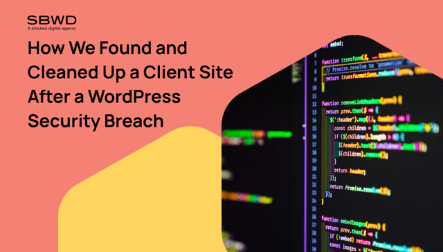 WordPress security breach code on screen